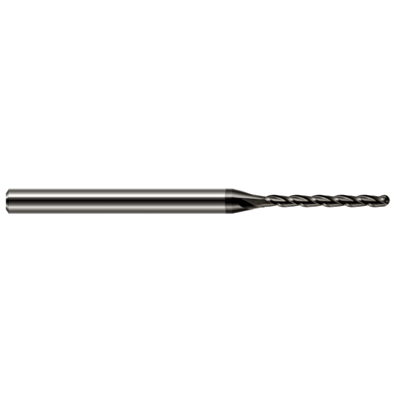 HARVEY TOOL Miniature End Mill - Ball - Long Flute, 0.0620" (1/16), Length of Cut: 3/4" 35162-C4